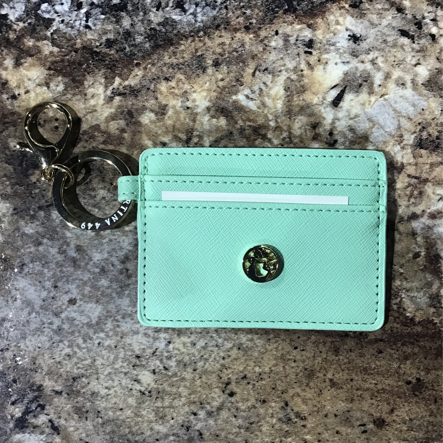 Sea Green Key Chain Card Holder