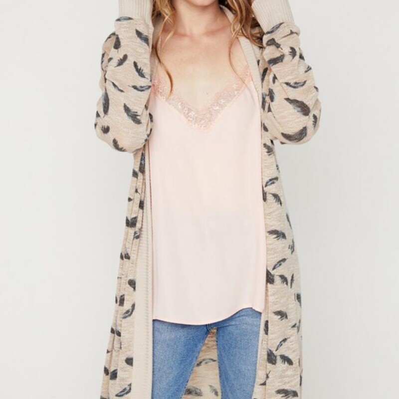 Feather Printed Cardigan