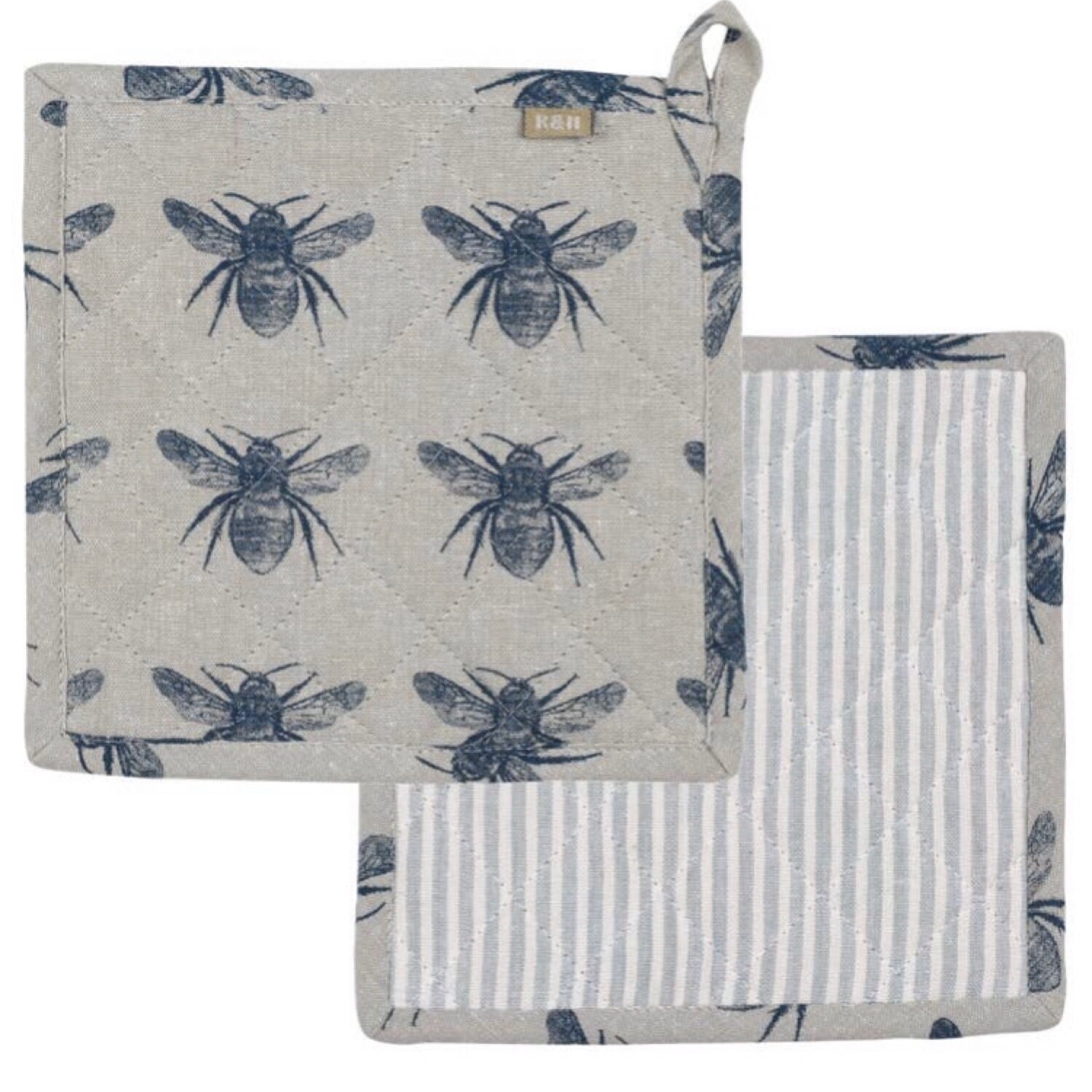 Blue Honey Bee Pot Holder