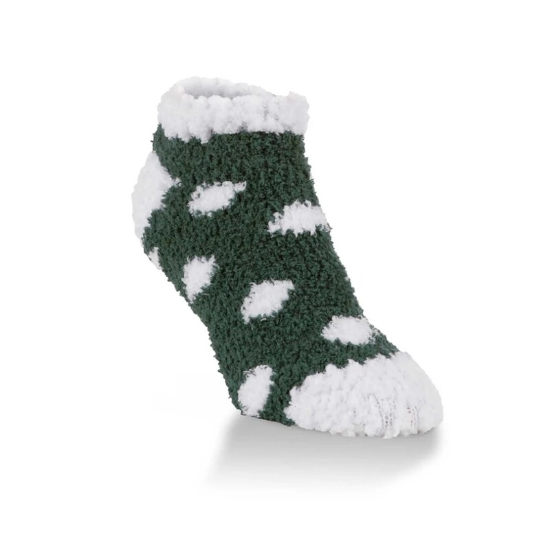 Green and White Polkadot Socks