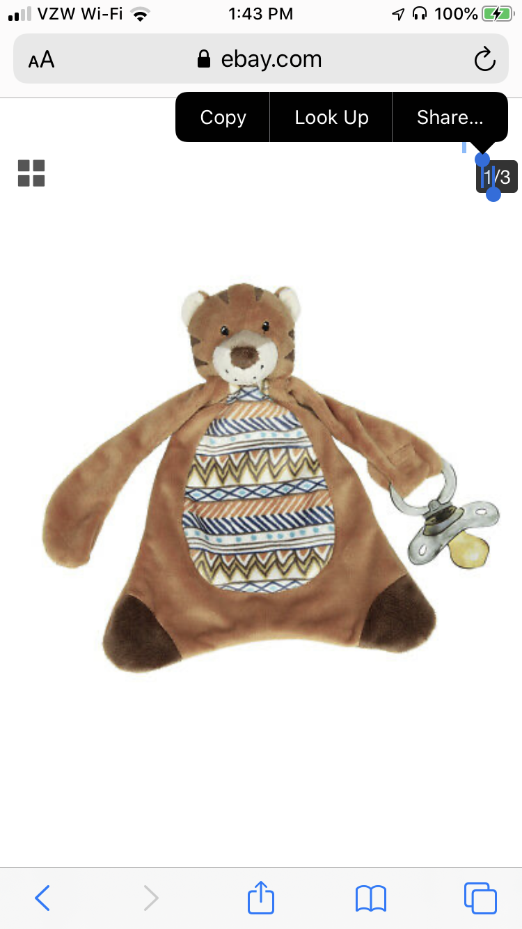 Taj the Tiger Paci Blanket