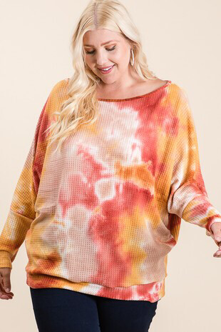 Rust Tye Dye Long Sleeve Top