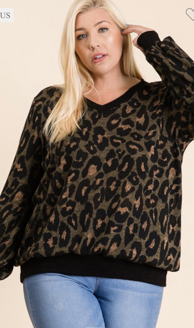 Olive Leopard Sweater