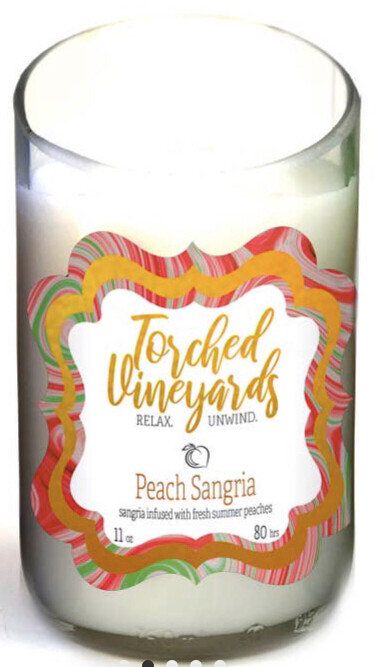 11oz Peach Sangaria Wine Bottle Candle
