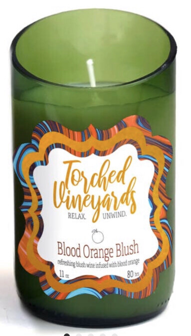 11oz Blood Orange Blush Wine Bottle Candle