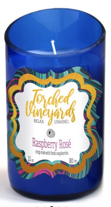 11oz Raspberry Rose Wine Bottle Candle
