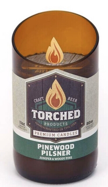 11oz Pinewood Pilsner Beer Bottle Candle