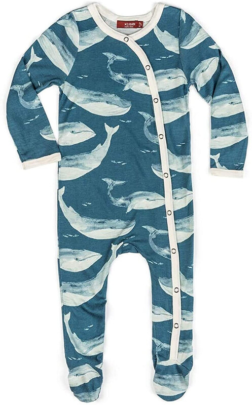 Footed Romper Blue Whale
