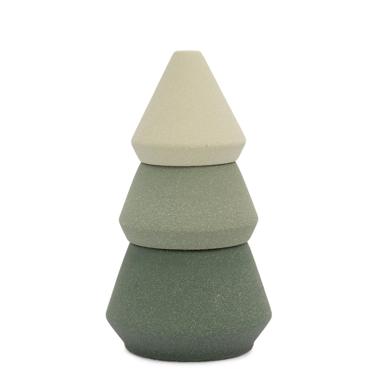 Large Green Ombre Speckled Tree Stack Candle