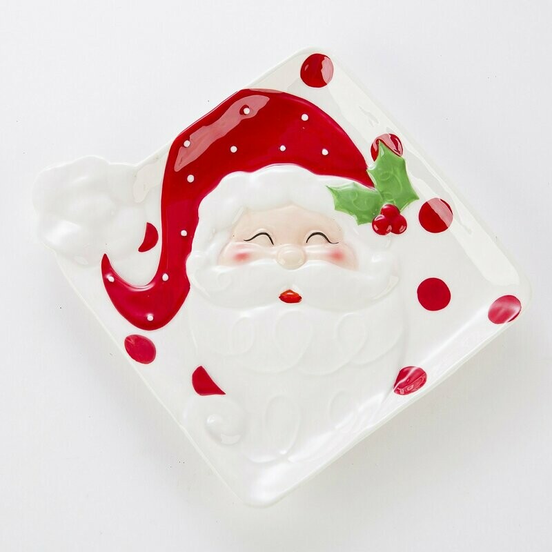 Jolly St. Nick Square Cheese Plate