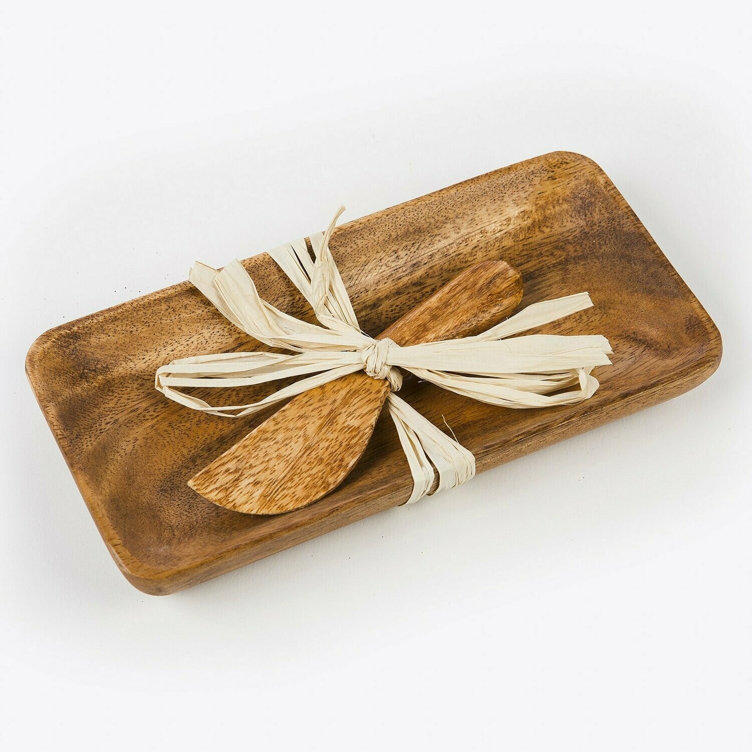 Acacia Wood Tray & Knife