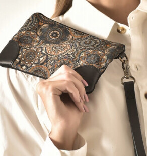 Mandala Orange Extended Wristlet