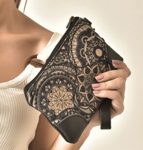 Mandala Blue Wristlet