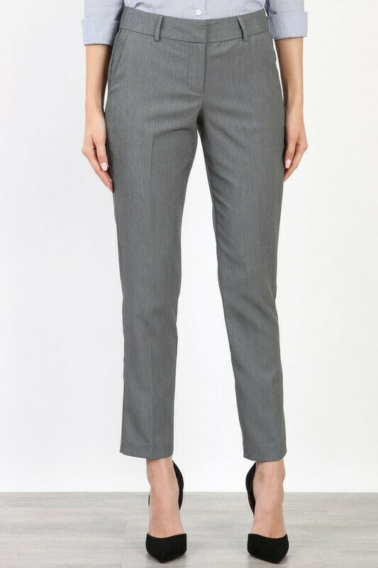 Womens Straight Leg Charcoal Dress Pants