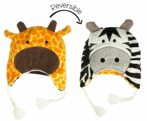 Reversible Giraffe/Zebra Winter Hat