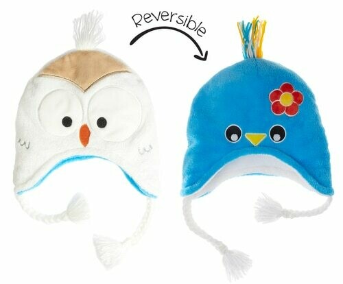 Reversible Bluebird/Snowy Owl Winter Hat