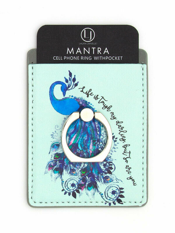 Peacock Phone Ring with Pocket