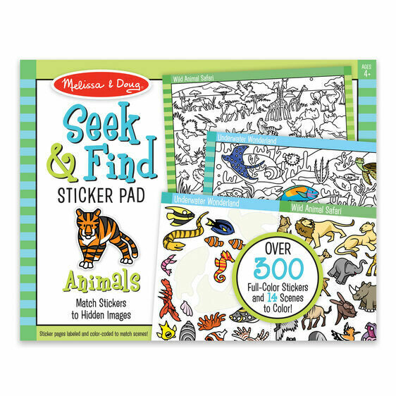 Seek And Find Sticker Pad.  Animal