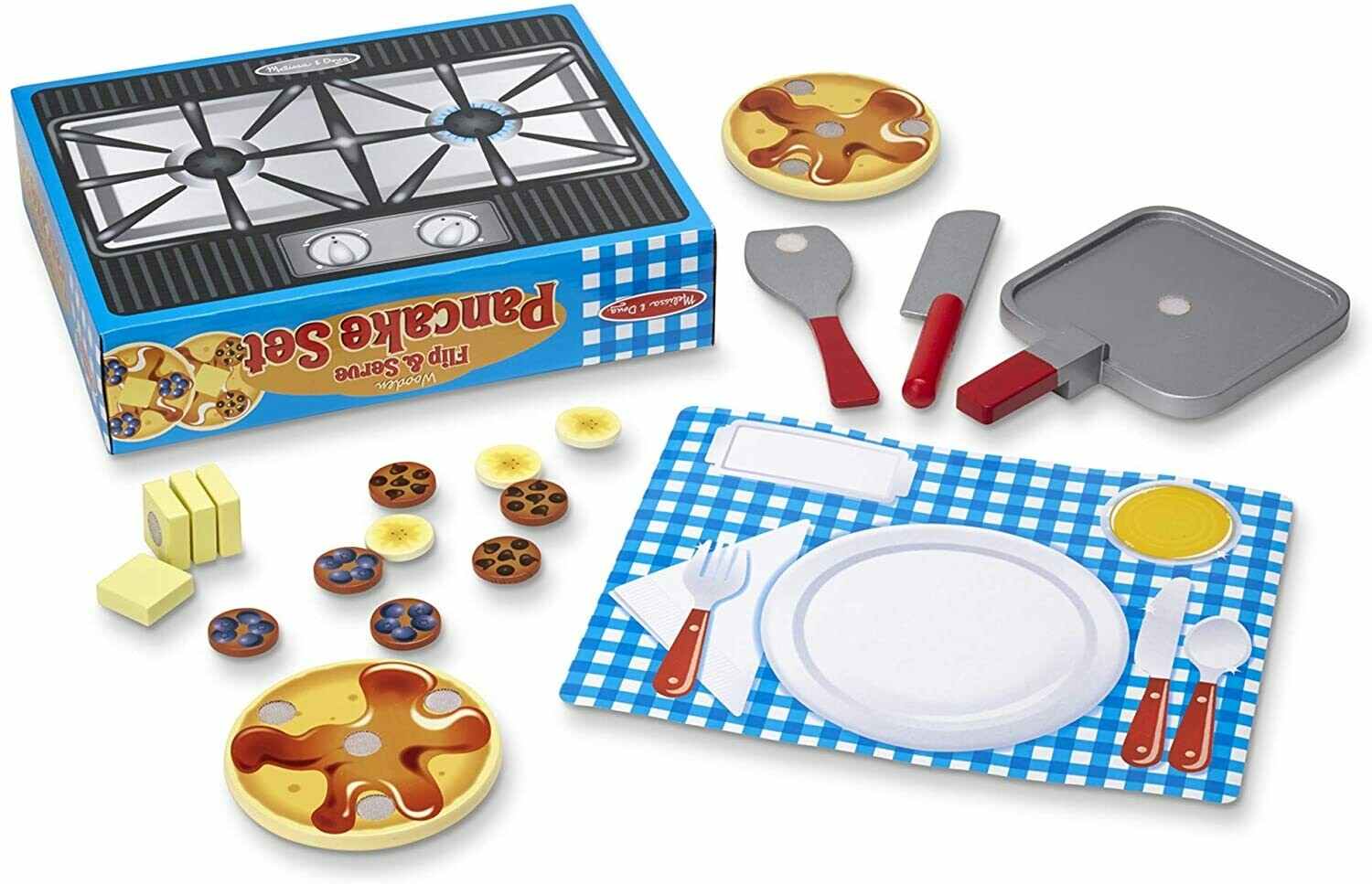 Wooden Flip & Serve Pancake Set