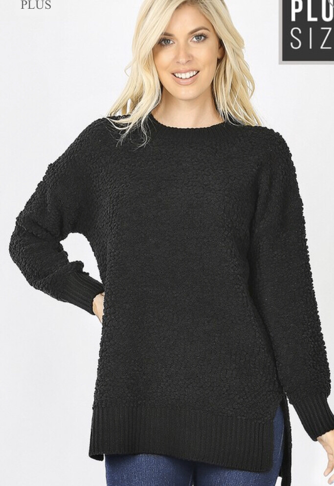 Black Popcorn Sweater