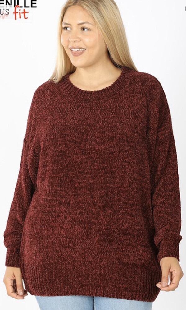 Burgundy Chenille Sweater
