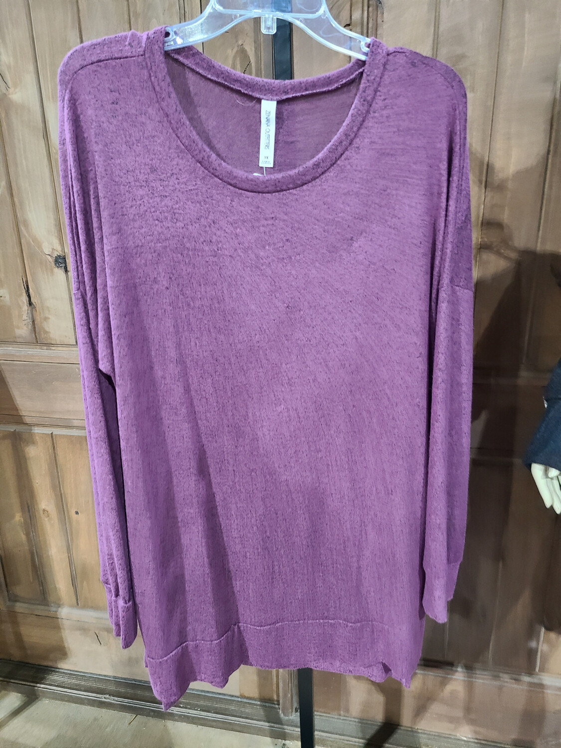 Purple Oversize Long Sleeve Top