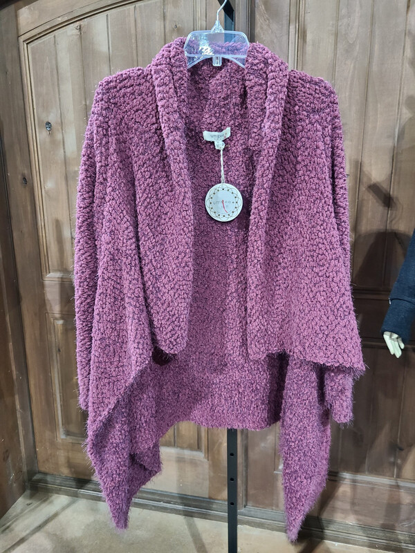 Wine Popcorn Fur Cardigan