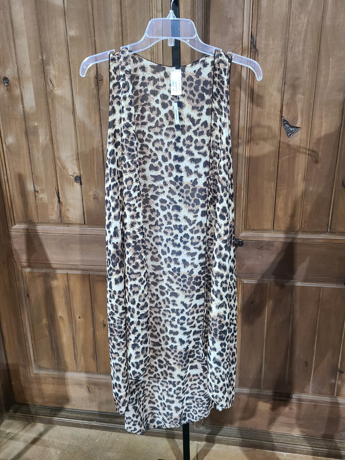 LEOPARD SHEER VEST