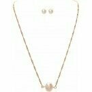 Gold Single Fresh Water Pearl Necklace Set