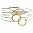 Silver and Gold 4 Peice Hook Bangle