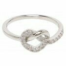 Silver Crystal Pretzel Ring Size7