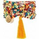 Multi Bead Tassel Bracelet Set