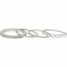 Silver 4 Band Stack Ring Set Size 7