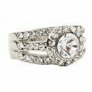 Silver One Stone Accent Ring