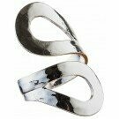 Silver Bypass Loop Adjustable Ring