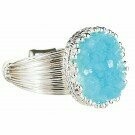 Silver Druzy Gem Adjustable