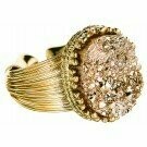 Rose Gold Druzy Adjustable Ring