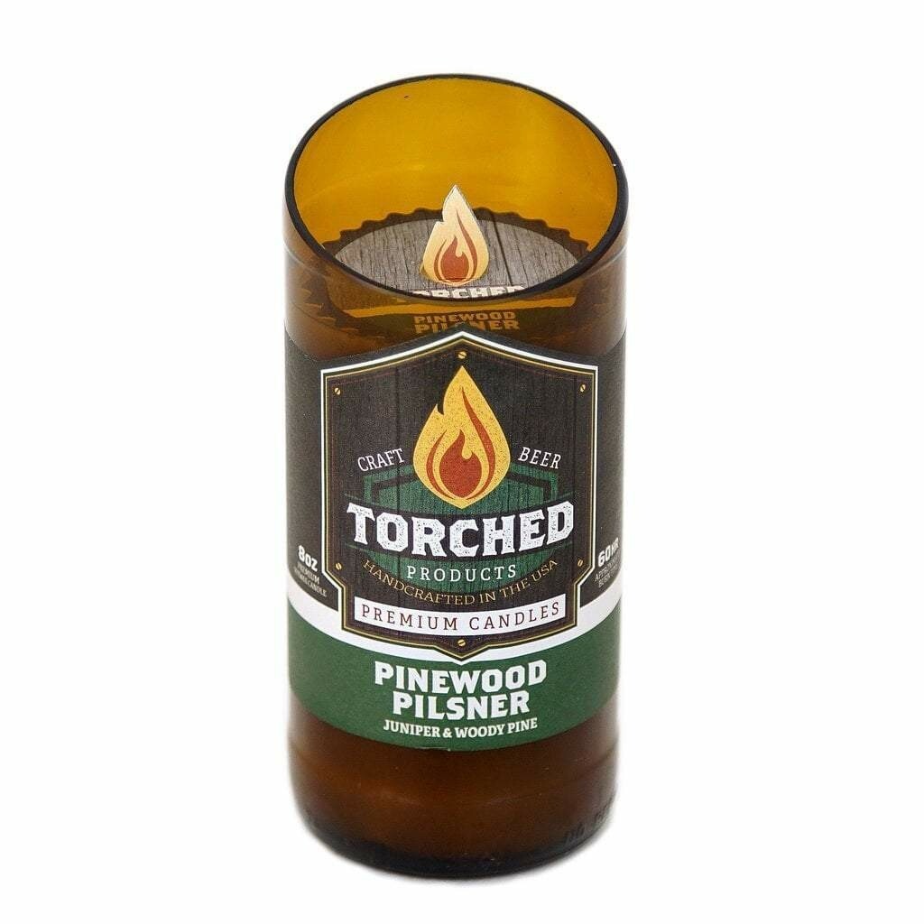 8oz Pinewood Pilsner Beer Bottle Candle