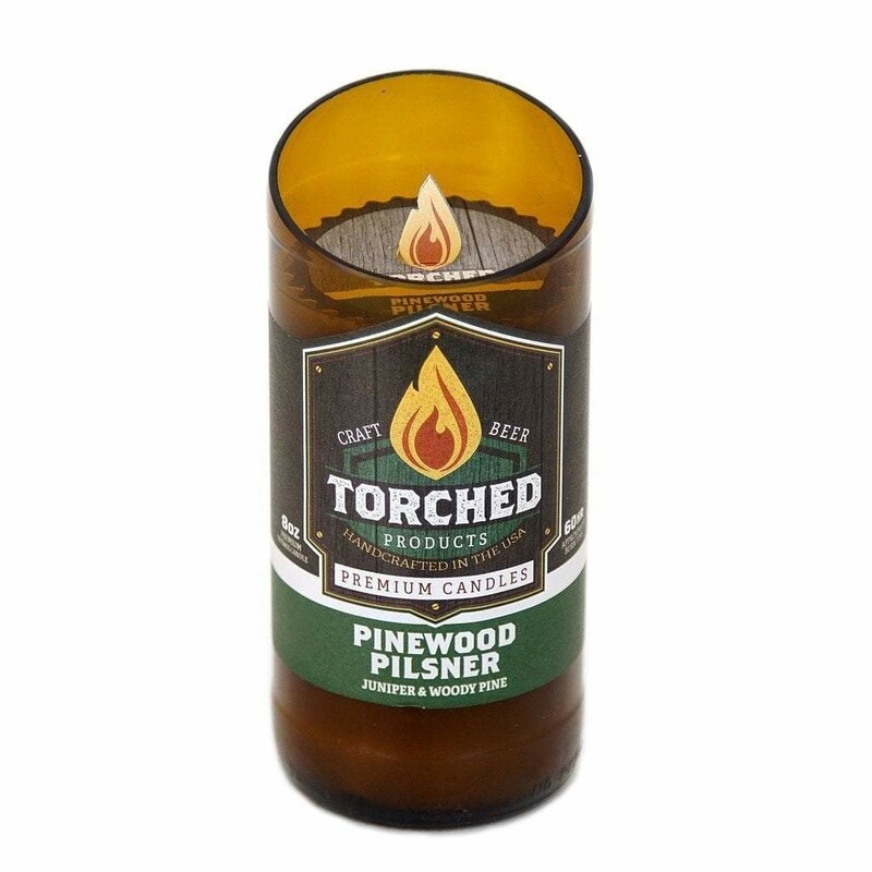8oz Pinewood Pilsner Beer Bottle Candle