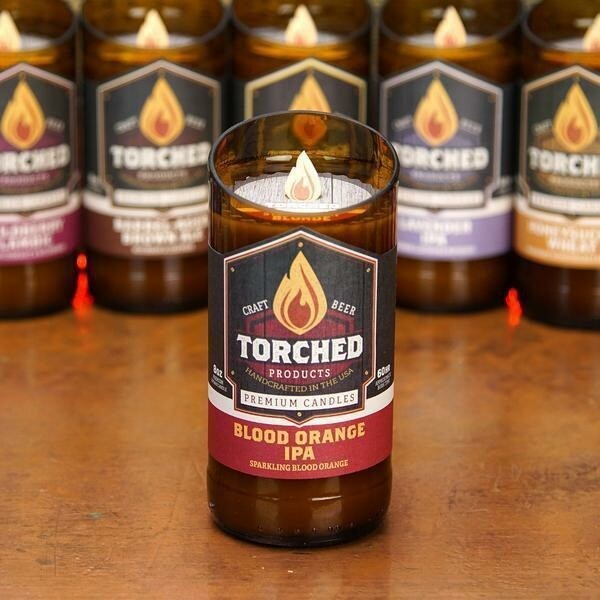 8oz Blood Orange IPA Beer Bottle Candle