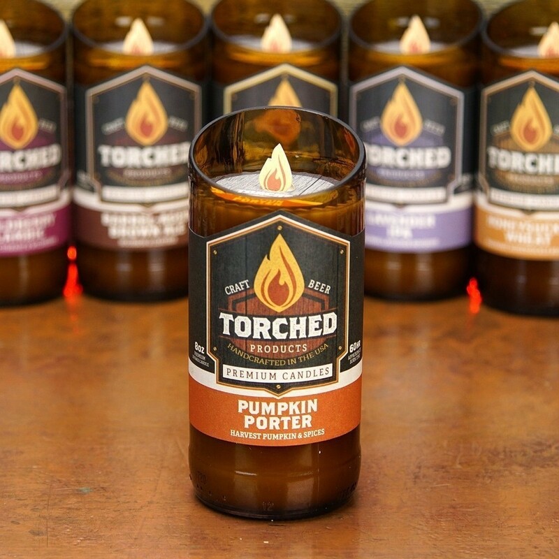 8oz Pumkin Porter beer Bottle Candle