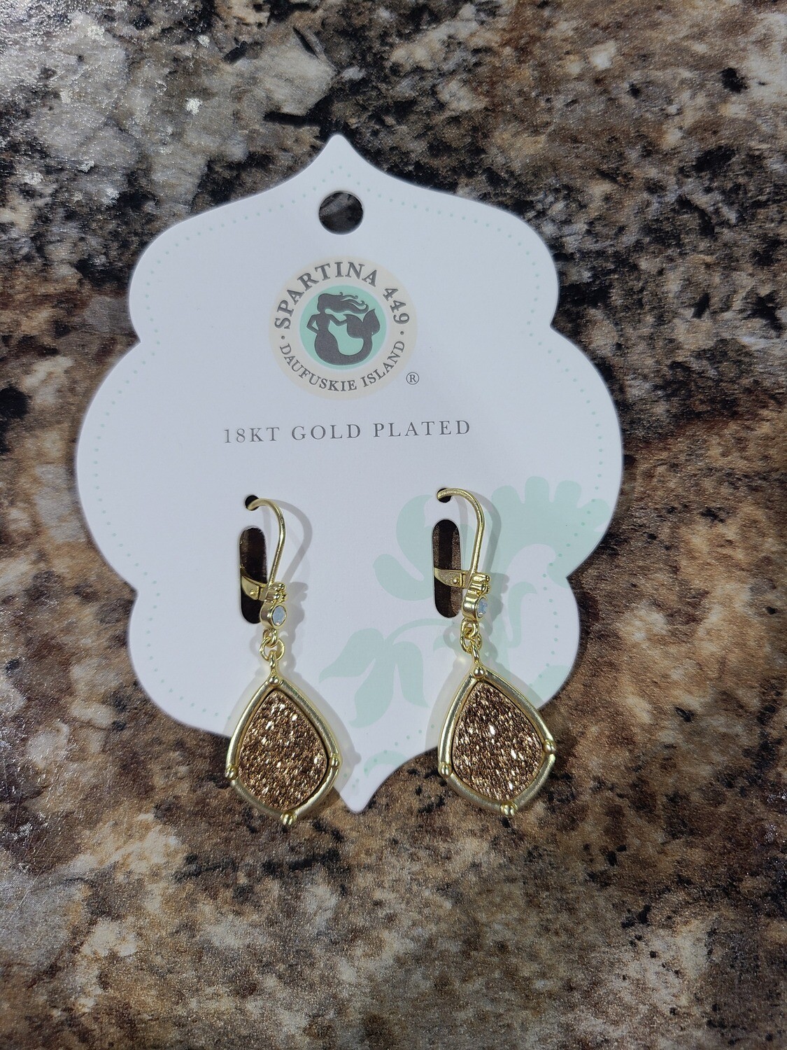 Druzy Drop Earrings Prosecco