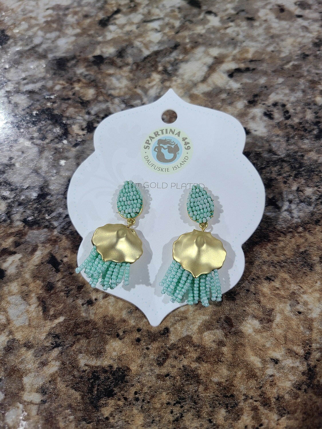 Beaded Fringe Earrings Mint
