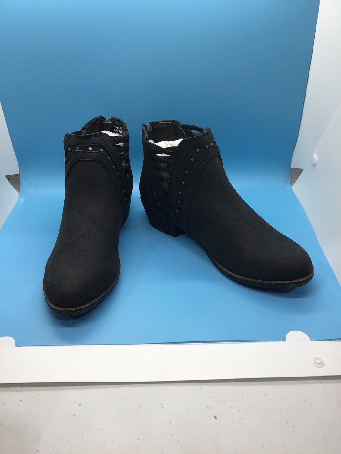 Black Threaded Booties