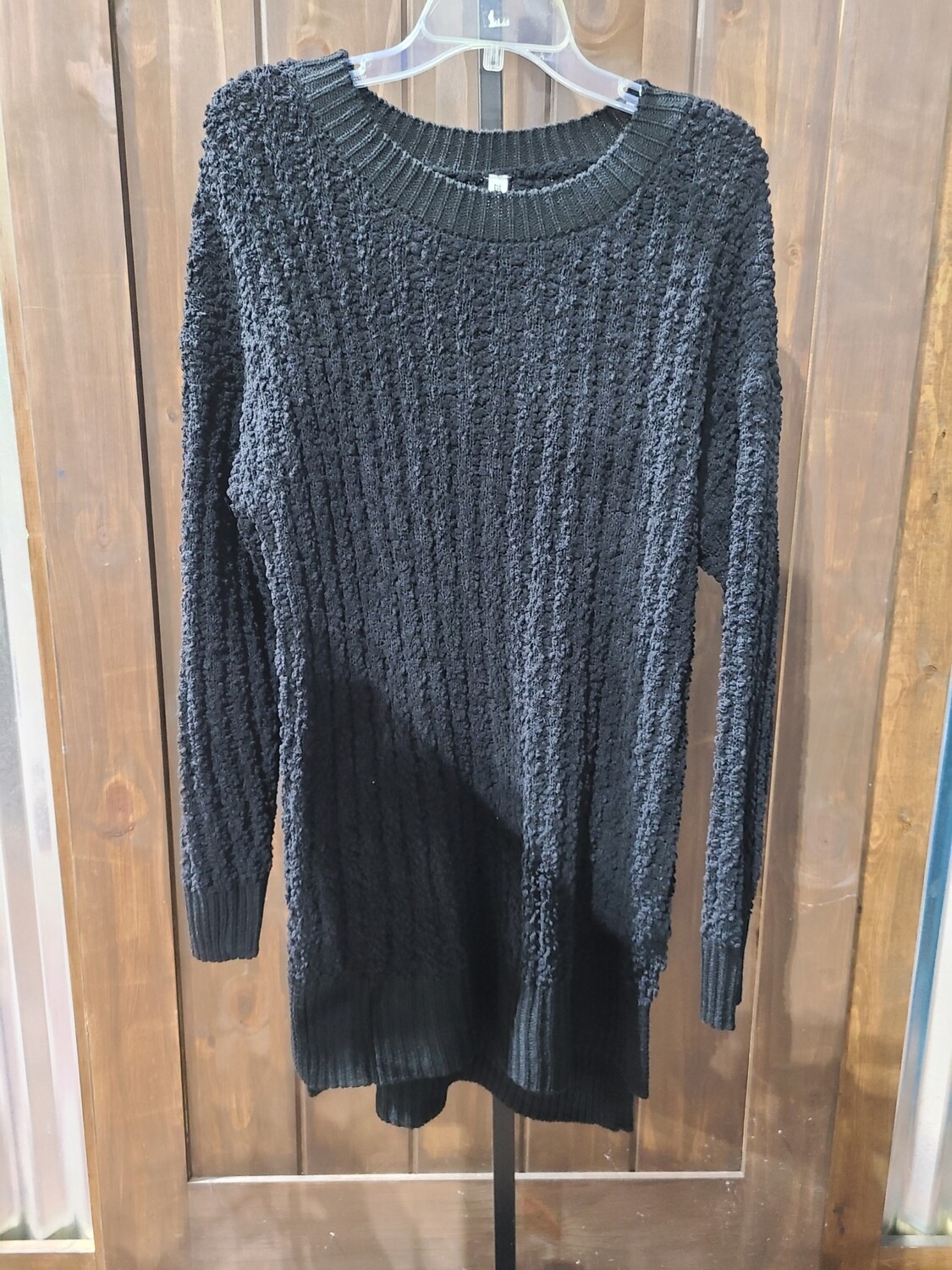 Black Cable Popcorn Sweater