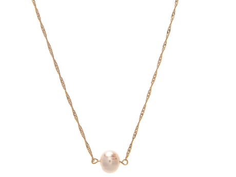 Gold Single Fresh Water Pearl Necklace Set