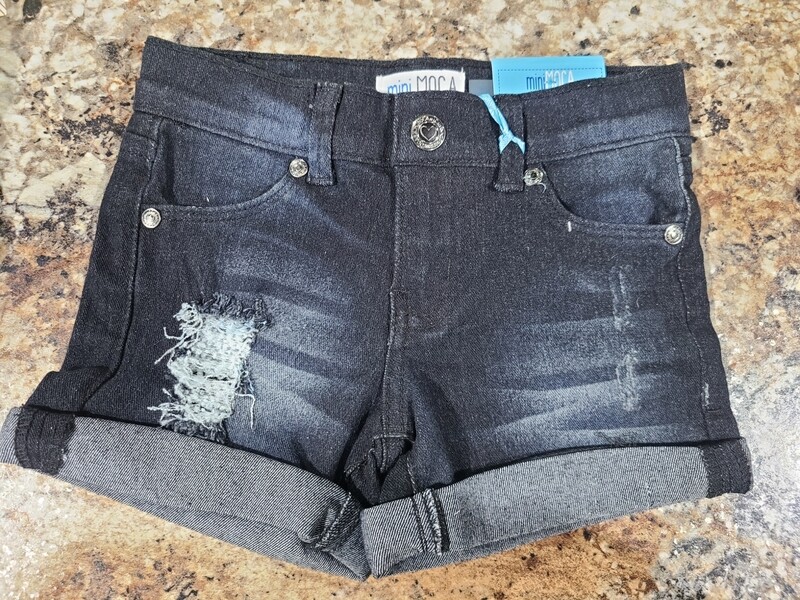 Distressed Dark Shorts