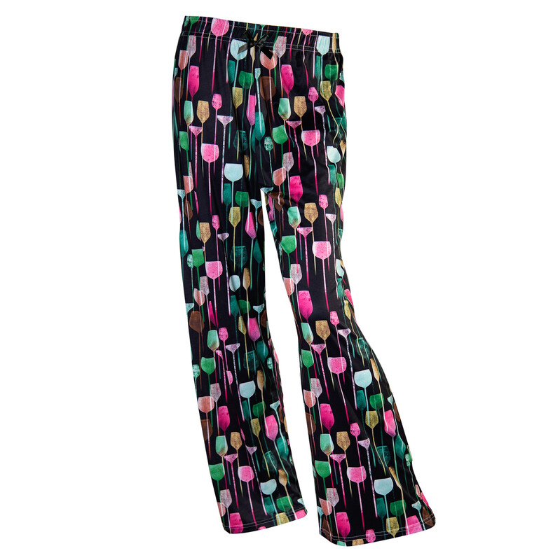 Pajama Pants. Wine Glasses. Large