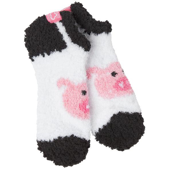 Piggy Low Cut Fuzzy Socks Size 6-11