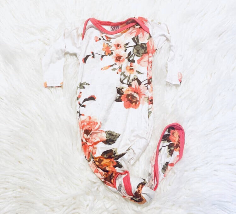 Botanical Floral Knotted Gown
